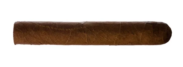 Un cigarro laminado a mano aislado en blanco — Foto de Stock