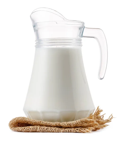 Glass milk jar isolated on white background — Stock Photo, Image