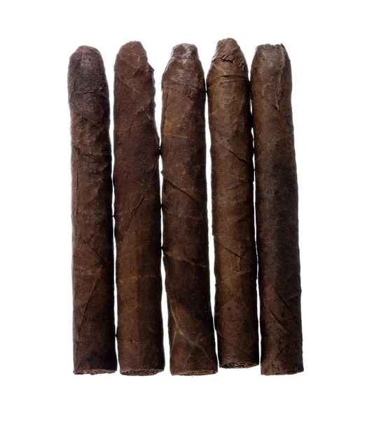 Handgerollte Zigarren isoliert auf weißem Hintergrund — Stockfoto