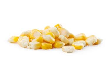 Beyaz arka planda izole mısır tohumları. Yüksek kalite fotoğraf