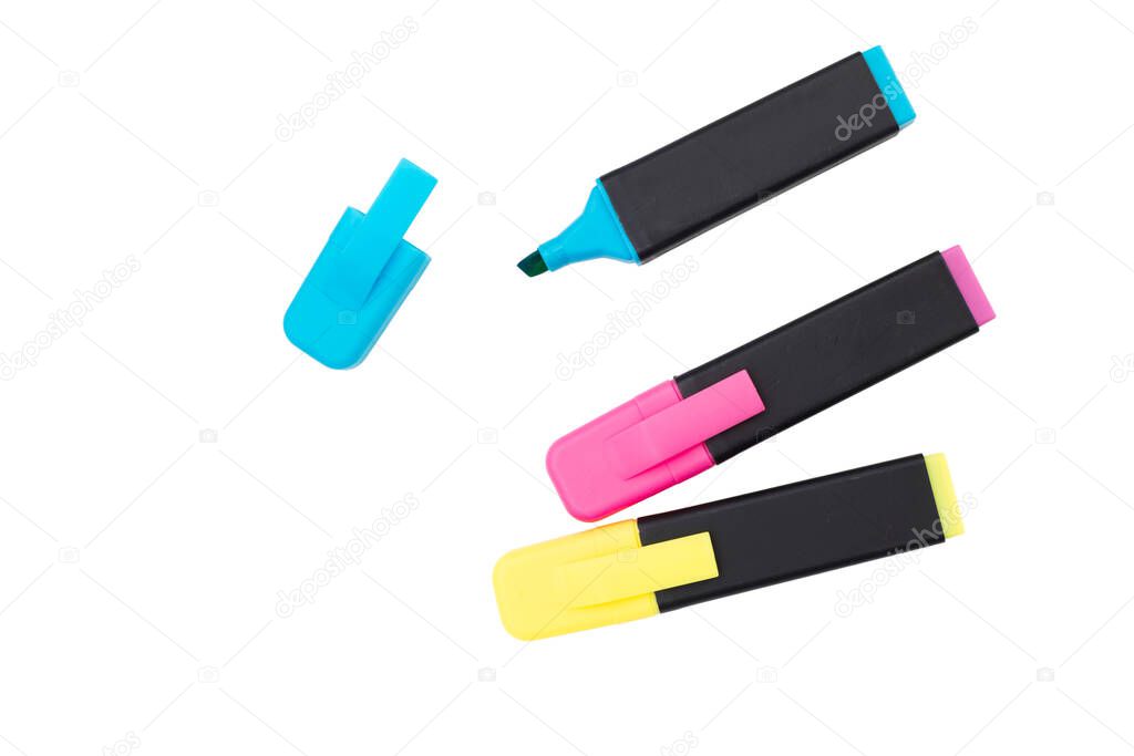 markers isolated on the white background. High quality photo