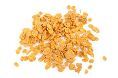 Mısır gevreği çeşitliliği beyaz arkaplanda izole edildi