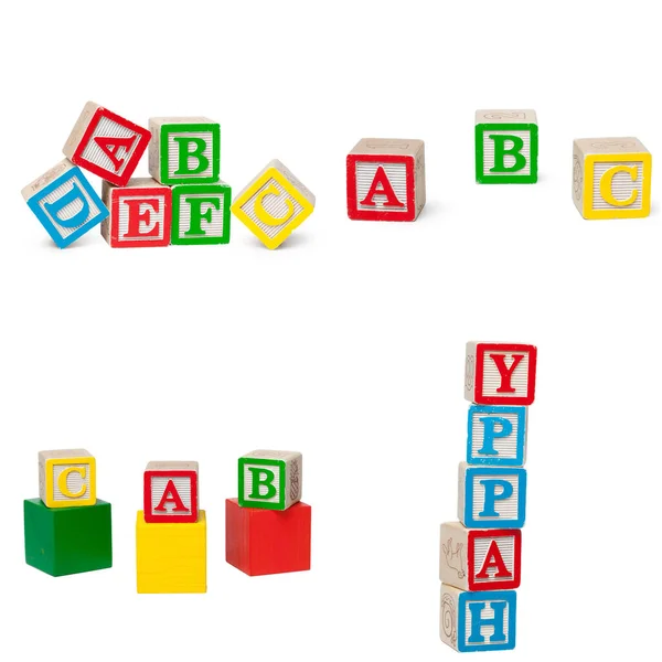 Houten alfabet blokken geïsoleerd op witte achtergrond. Hoge kwaliteit foto — Stockfoto
