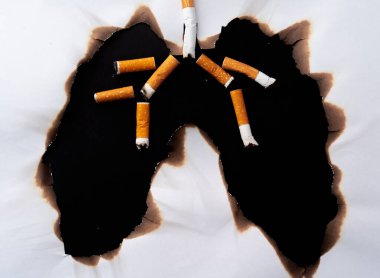 Sigaranın kirli akciğerlerini çizmek