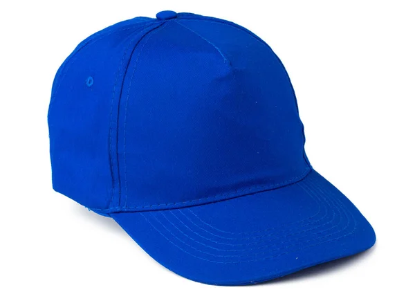 Casquette de baseball bleue isolée sur fond blanc — Photo