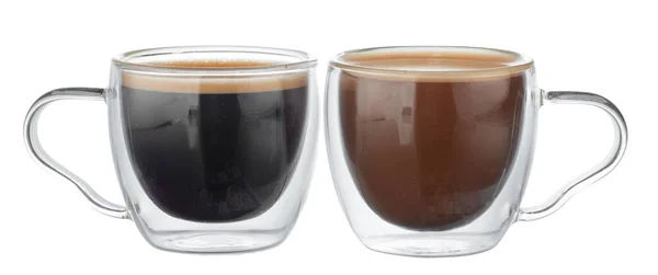 Vetro tazza di caffè isolato su bianco — Foto Stock