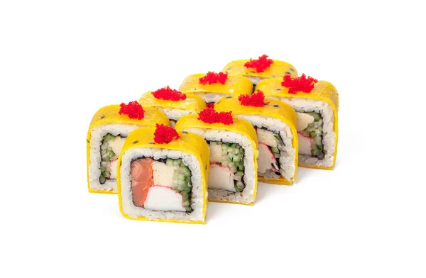 Japoński żywności sushi roll izolowane na białym tle — Zdjęcie stockowe