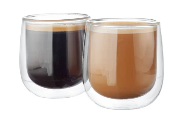 Скляна чашка кави ізольована на білому — стокове фото