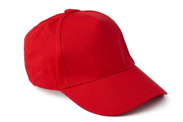 Gorra roja de béisbol aislada sobre fondo blanco — Foto de Stock