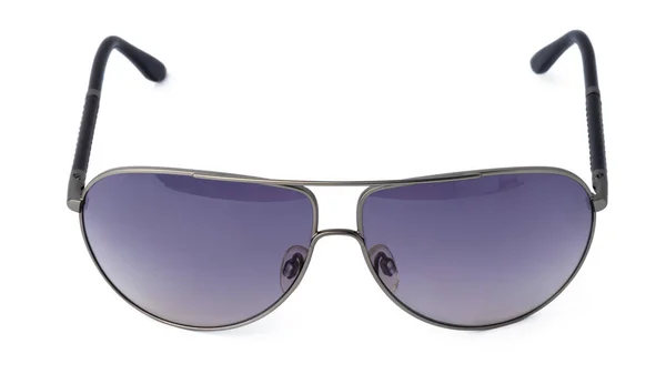 Стильні сонцезахисні окуляри ізольовані на білому тлі, крупним планом — стокове фото