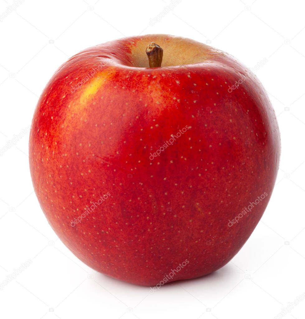 Ripe red apple isolated on white background