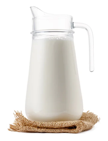 Glas Milchglas isoliert auf weißem Hintergrund — Stockfoto