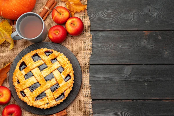 Top view of a traditional american thanksgiving pie top view — Stock Photo, Image