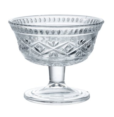 Beyaz üzerine izole edilmiş meyve depolama için cam standı