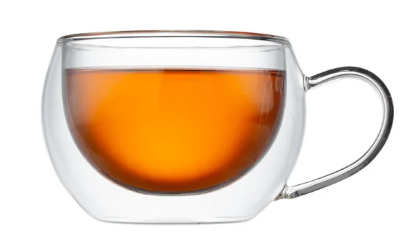Copa de vidrio de té aislado sobre fondo blanco —  Fotos de Stock