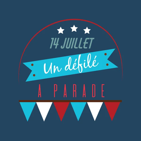 Sada Designu Karty Pozdravy Happy Bastille Day Července Den Nezávislosti — Stockový vektor
