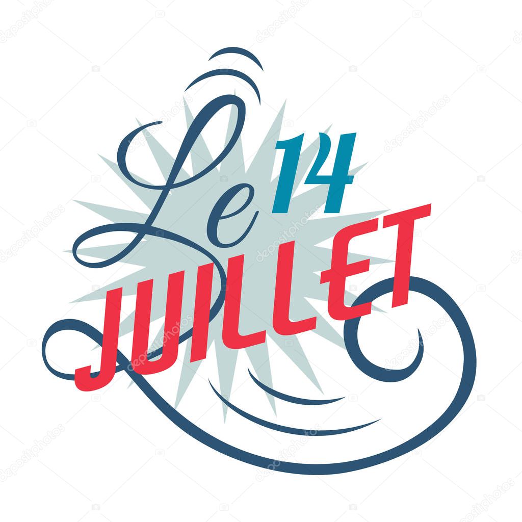 Happy Bastille Day greetings card design. 14th july independence day vive la france Creative Vector illustration, card, banner or poster for French National holiday