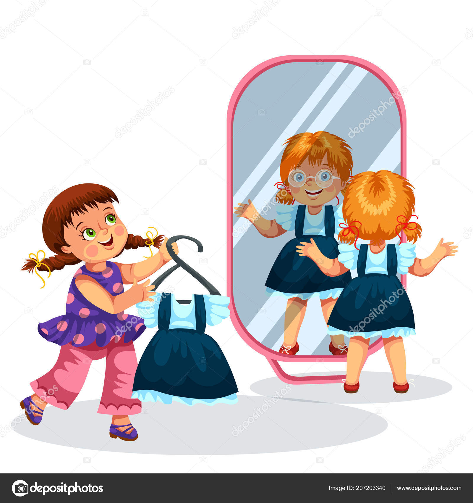 Little Pupils In School Shop Poster Vector Image By C Anutaberg Vector Stock