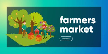 Genç bahçıvanlar hasat düz poster toplama