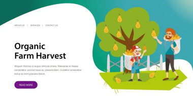 Çiftçilerin piyasa düz renkli yatay banner