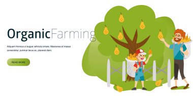 Çiftçilerin piyasa düz renkli yatay banner