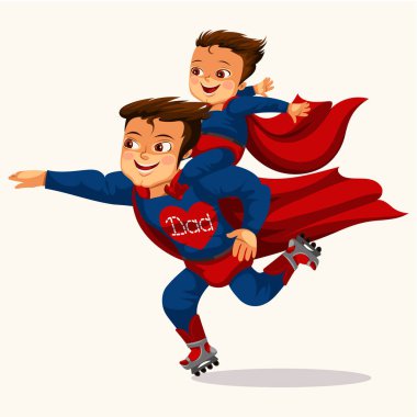 Süper kahraman düz renkli poster babadır