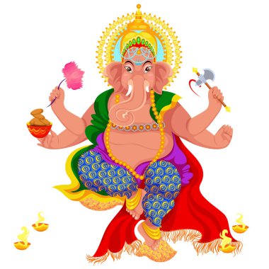 Diwali tatil ve Ganesha Tanrı fil kafa ile