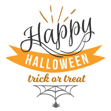 Mutlu Cadılar Bayramı logosu işareti illüstrasyon vektör