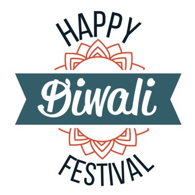 Diwali dini Hindu bayram amblemi ile lotus