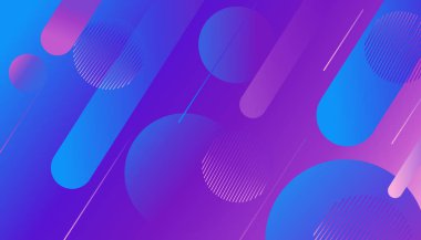 Degrade arka plan üzerinde renkli dinamik şekiller kompozisyon