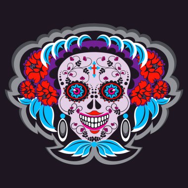 Çizgi film iskelet kafatası Meksika süs eşyaları posteri ile