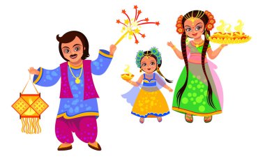 Diwali tatil ve Hindu Bayramı kutlama aile