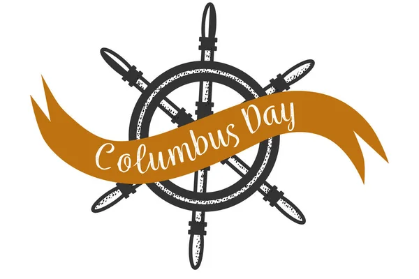 Columbus Day logotyp suck med ratt symbol — Stock vektor