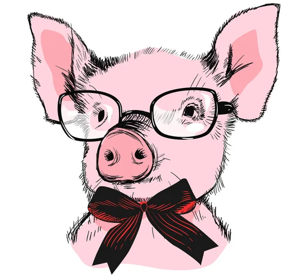 Neşeli Noel 2019 tebrik davetiye kartı ile domuz yavrusu