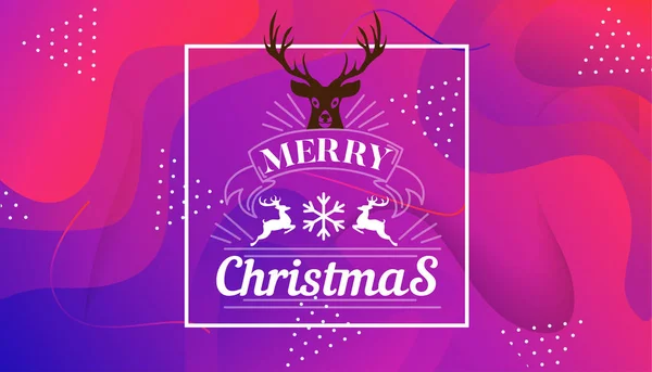 Haben sehr frohe Weihnachten und ein gutes neues Jahr wünschen wir Ihnen Schriftzug Logo auf Gefällgrund, Design-Vorlage mit weißem Linienrahmen — Stockvektor