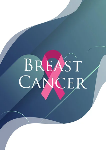 Affiche du Mois national de la sensibilisation au cancer du sein avec ruban rose — Image vectorielle