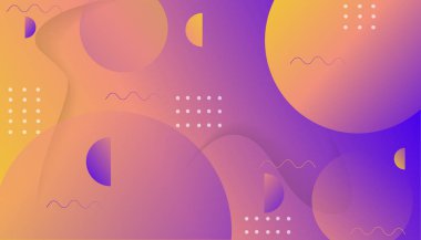 Degrade arka plan üzerinde renkli dinamik şekiller kompozisyon. Poster kapak afiş afiş rapor broşür vektör çizim için geometrik trendy şablon.