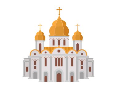 Çizgi film kilise Hıristiyan mezhebi, altın ile dekore edilmiştir.