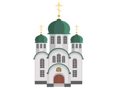 Yeşil kubbe ve çapraz çizgi film Hıristiyan kilise