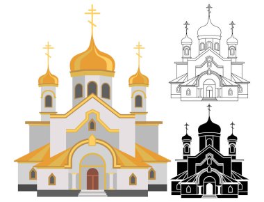 Karikatür resim altın tasarım çizgi ve şekil sanat ile Hıristiyan Kilisesi