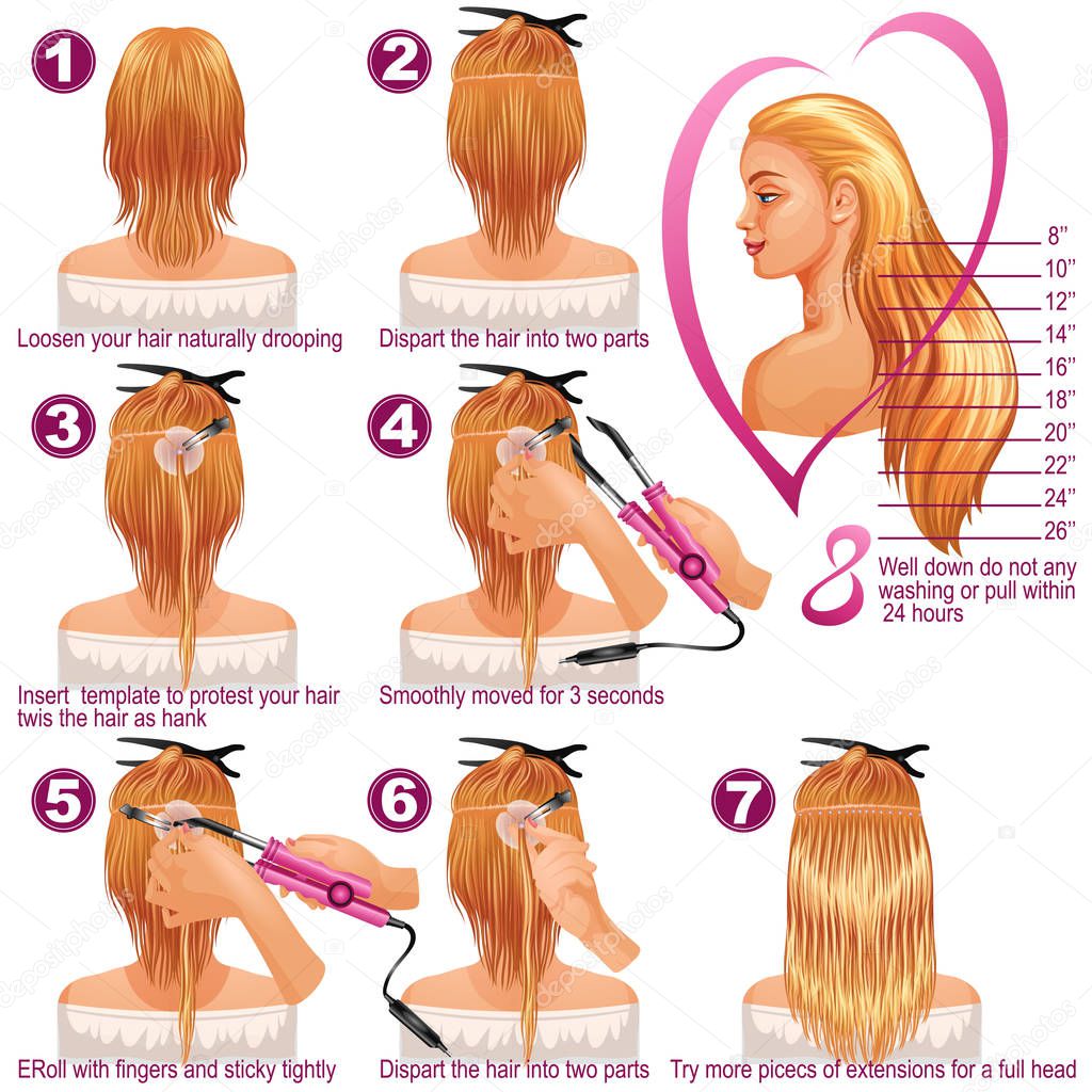 Detailed step by step for hair extension
