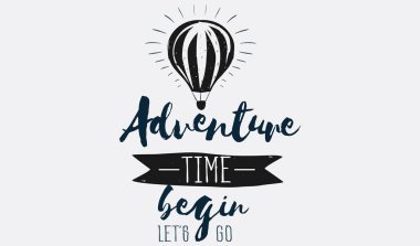 Amblemi ile ilham verici metin macera zamanı başlamak gidelim