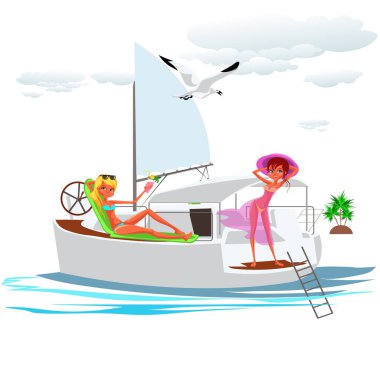 Çizgi film genç güzel kadın güzel mayolar