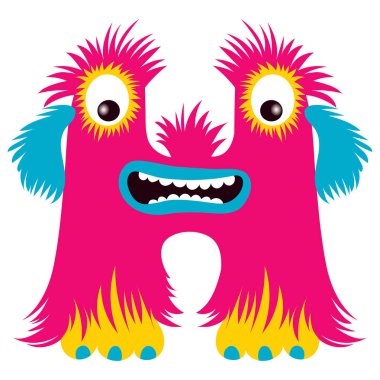 Büyük harf H canavar alfabesinden çizgi film