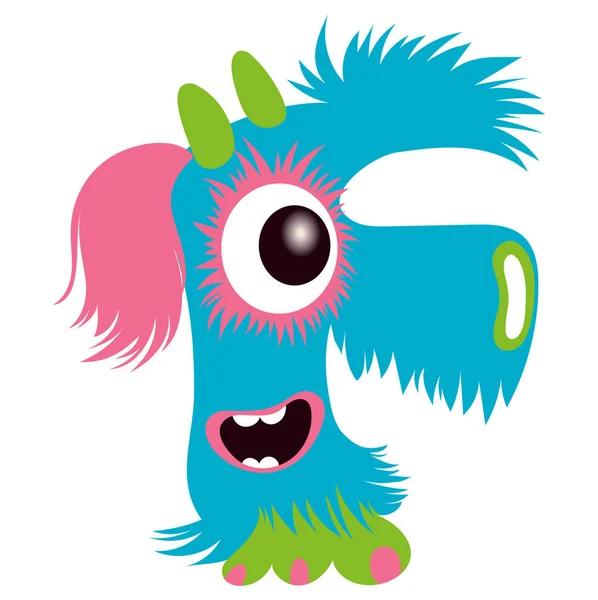 Cartoon lettre majuscule F de l'alphabet monstre — Image vectorielle