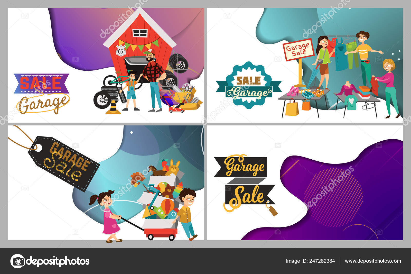 Garage Sale Sellers Sell Old Goods Low Price Clearing House