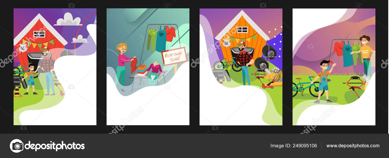 Garage Sale Sellers Sell Old Goods Low Price Clearing House