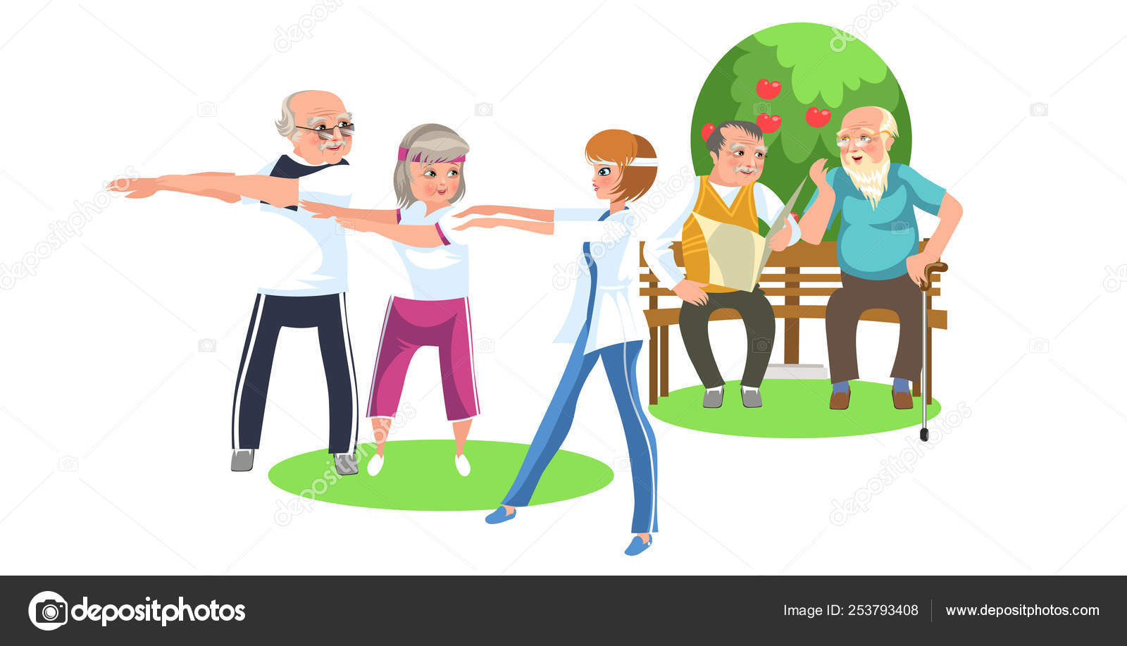 Cartoon image of people in suits doing exercises Stock Vector by ©AnutaBerg  253793408, image size:1600x917