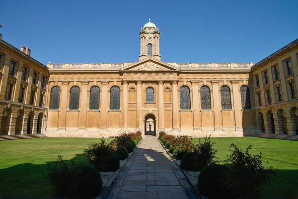 Queen\'s Collage - Most famous university Oxford, England UK, Blue sky at background