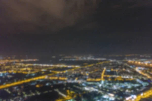 Размытые Огни Города Боке Вид Воздуха Городской Ночной Свет Bokeh — стоковое фото